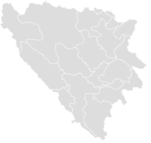 Color Blank Map of BOSNIA_HERZEGOVINA with Statistics