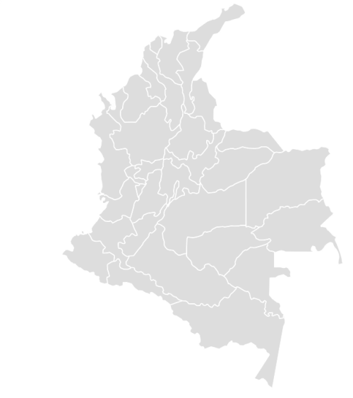 Color Blank Map of COLOMBIA with Statistics