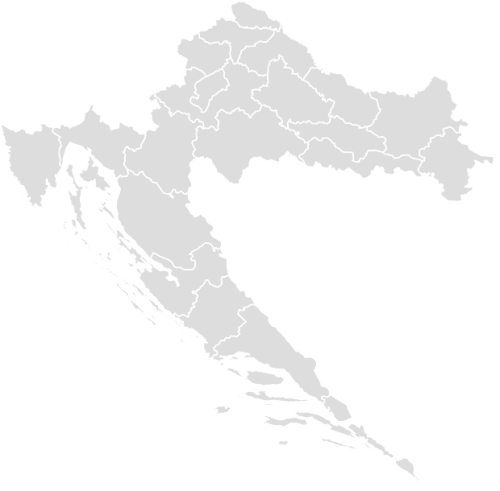 Color Blank Map of CROATIA with Statistics