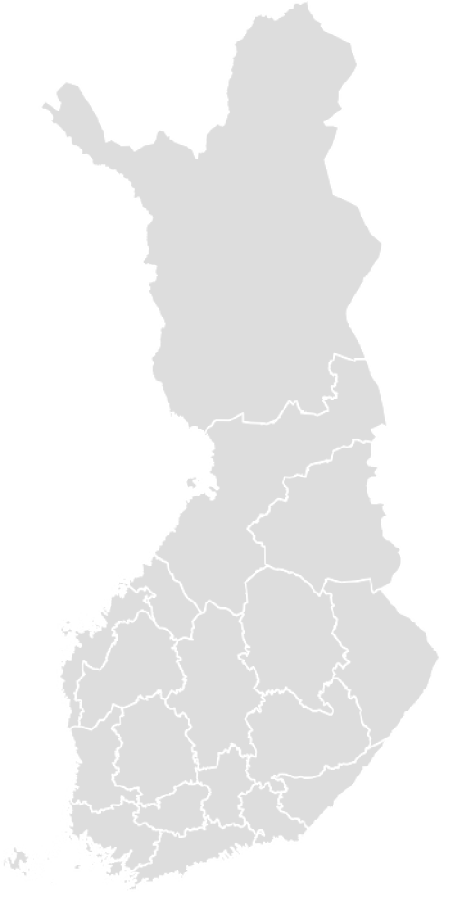 Color Blank Map of FINLAND with Statistics