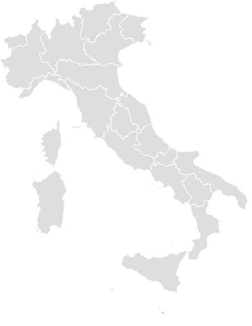 Color Blank Map of ITALY with Statistics