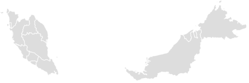 Color Blank Map of MALAYSIA with Statistics