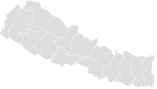 Color Blank Map of NEPAL with Statistics