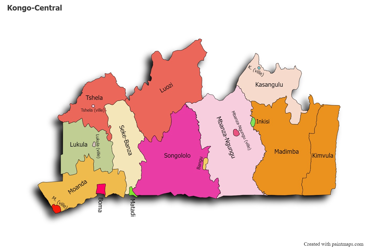 Mapas de muestra para Kongo-Central