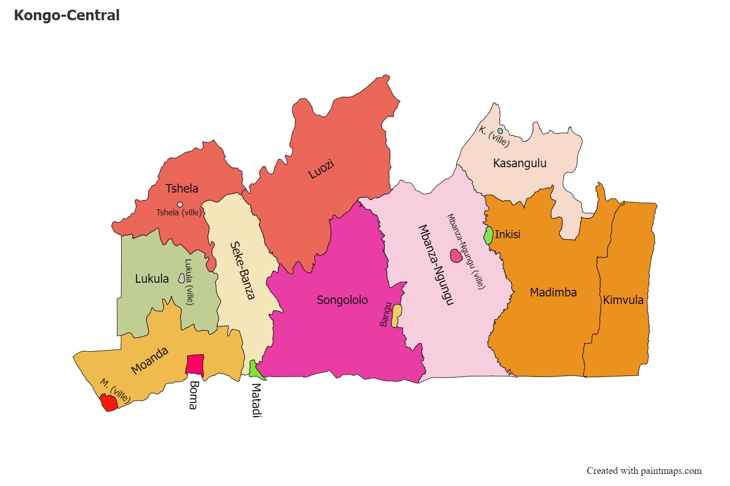 Mapas de muestra para Kongo-Central
