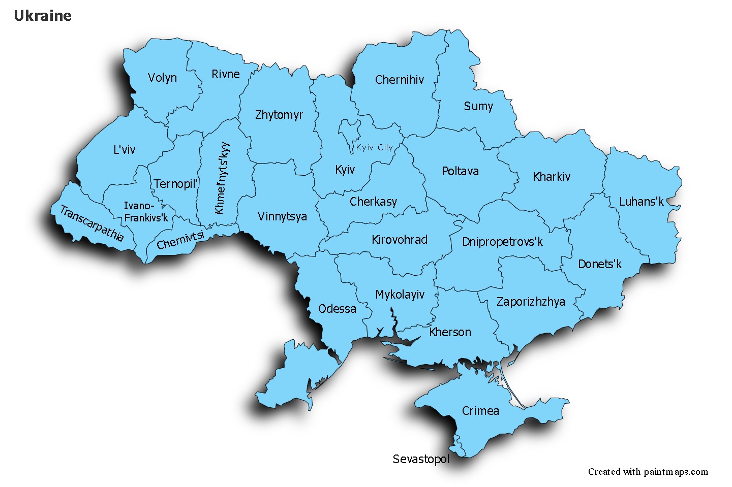 Ukraine regions. Карта Украины. Области Украины. Map of Ukraine with Regions. Ukraine County Map.