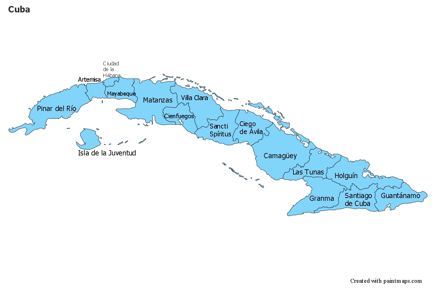 Mapa satelital de cuba