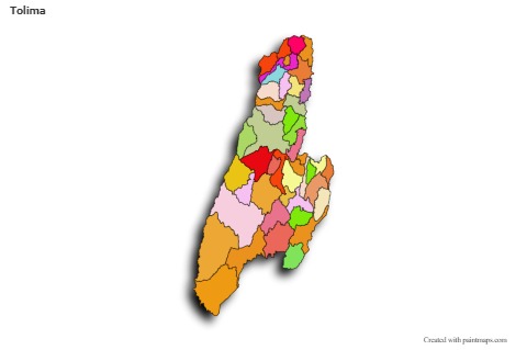Mapas de muestra para Tolima (coloreado,sombrío)