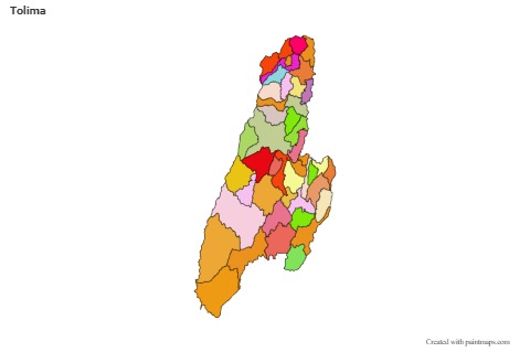 Mapas de muestra para Tolima (coloreado)