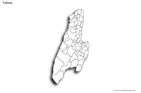 Mapas de muestra para Tolima (blanco-negro,sombrío)