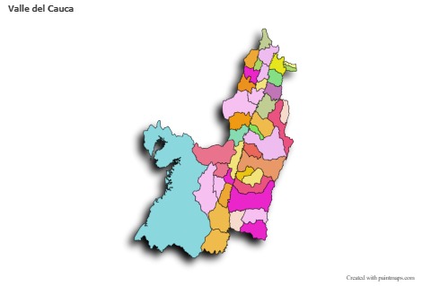 Mapas de muestra para Valle del Cauca (coloreado,sombrío)