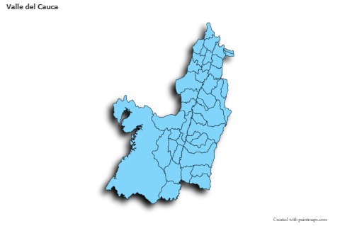 Mapas de muestra para Valle del Cauca (azul,sombrío)