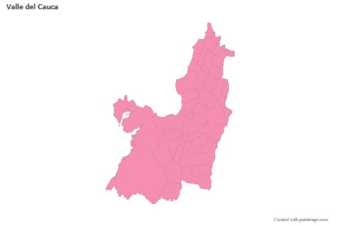 Mapas de muestra para Valle del Cauca (rosa,contorno)
