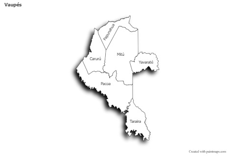 Mapas de muestra para Vaupés (blanco-negro,sombrío)