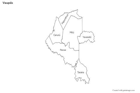 Mapas de muestra para Vaupés (blanco-negro)