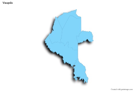 Mapas de muestra para Vaupés (azul,contorno,sombrío)