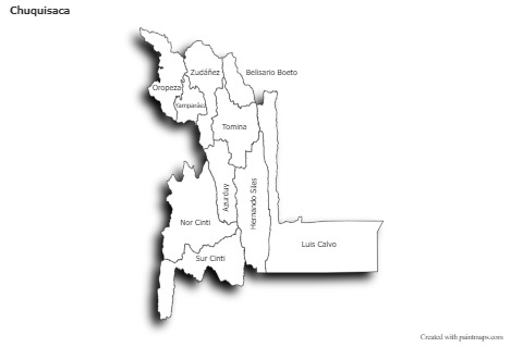 Sample Maps for Chuquisaca (black-white,shadowy)