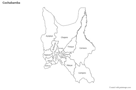 Mapas de muestra para Cochabamba (blanco-negro)