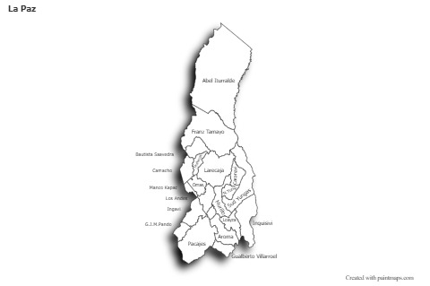 Exemplos de mapas para La Paz (preto-branco,sombra)