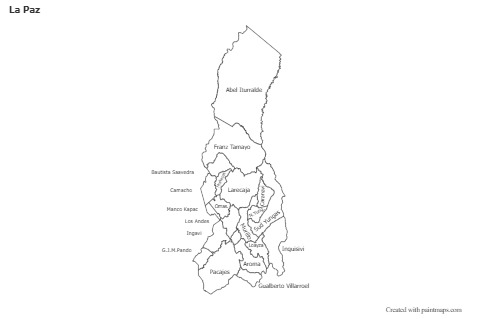 Exemplos de mapas para La Paz (preto-branco)