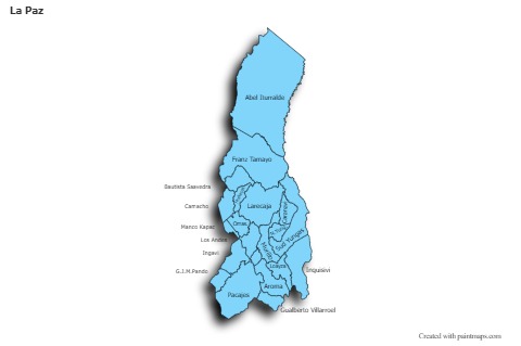Exemplos de mapas para La Paz (azul,sombra)