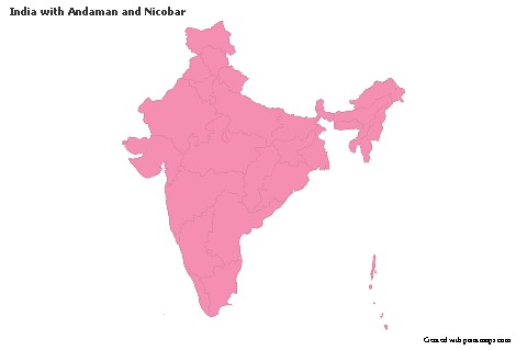 Sample Maps for India with Andaman and Nicobar (pink,outline)