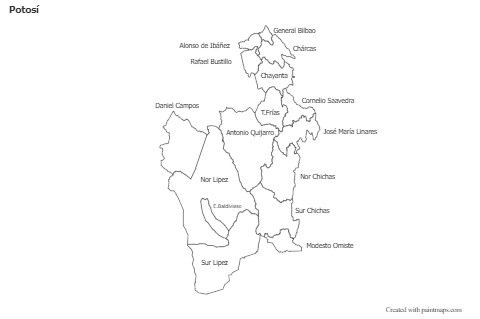 Potosí için Örnek Haritalar (siyah-beyaz)