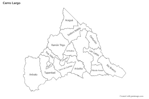 Contoh Peta untuk Cerro Largo (hitam-putih)