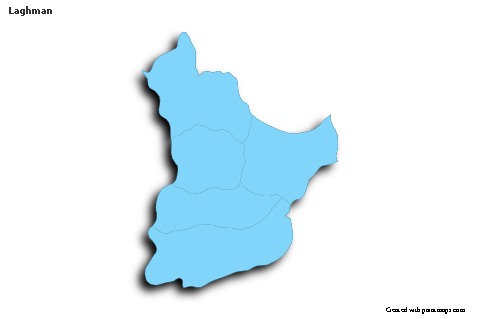 Contoh Peta untuk Laghman (biru,garis luar,bayangan)