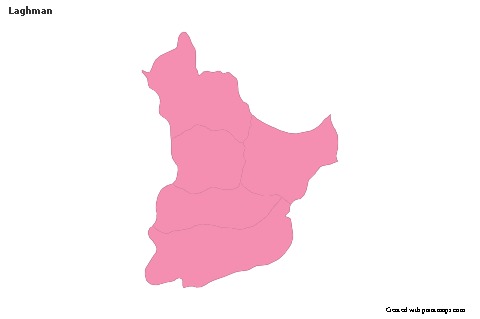 Contoh Peta untuk Laghman (merah jambu,garis besar)