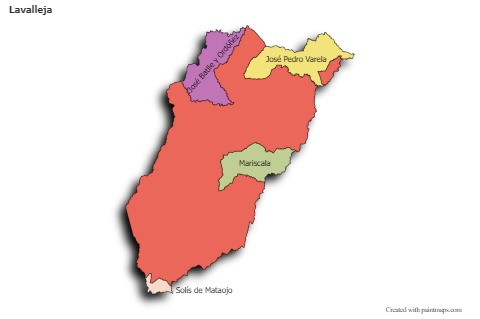 Contoh Peta untuk Lavalleja (berwarna,bayangan)
