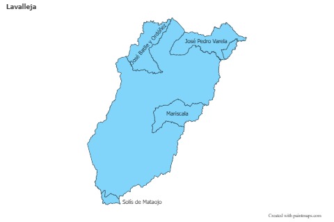 Contoh Peta untuk Lavalleja (biru)