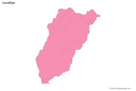 Contoh Peta untuk Lavalleja (merah jambu,garis besar)