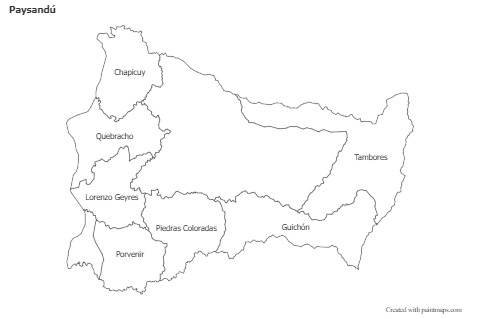 Paysandú için Örnek Haritalar (siyah-beyaz)