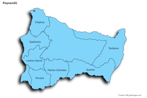 Paysandú için Örnek Haritalar (mavi,gölgeli)