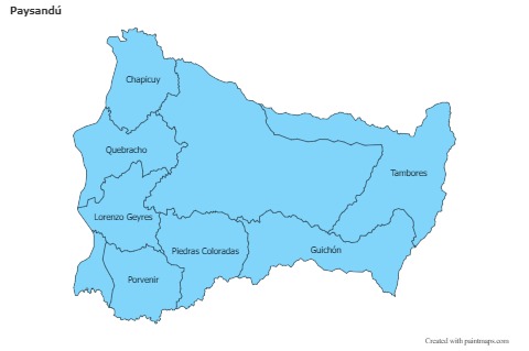 Paysandú için Örnek Haritalar (mavi)