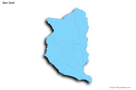 Sample Maps for San José (blue,outline,shadowy)