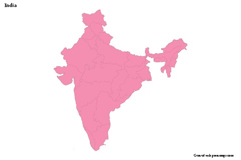 Hindistan için Örnek Haritalar (pembe,anahat)