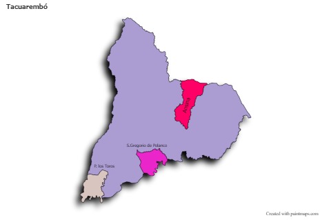 Sample Maps for Tacuarembó (colored,shadowy)