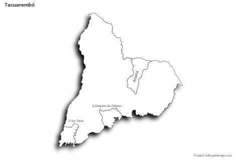 Sample Maps for Tacuarembó (black-white,shadowy)