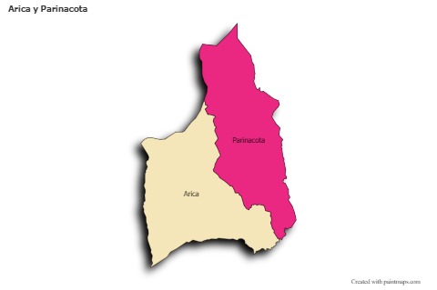 Mapas de muestra para Arica y Parinacota (coloreado,sombrío)