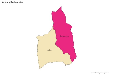 Mapas de muestra para Arica y Parinacota (coloreado)