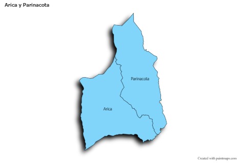 Mapas de muestra para Arica y Parinacota (azul,sombrío)