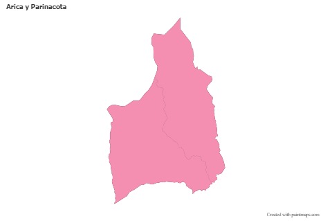 Mapas de muestra para Arica y Parinacota (rosa,contorno)