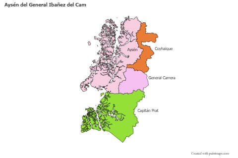 Sample Maps for Aysén del General Ibañez del Cam (colored)