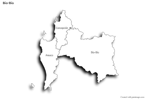 Sample Maps for Bío-Bío (black-white,shadowy)