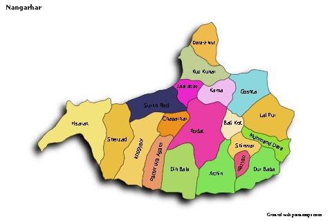 Contoh Peta untuk Nangarhar (berwarna,bayangan)
