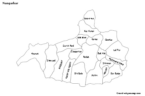 Contoh Peta untuk Nangarhar (hitam-putih)