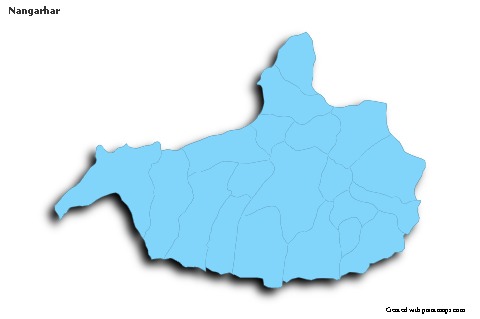 Contoh Peta untuk Nangarhar (biru,garis luar,bayangan)
