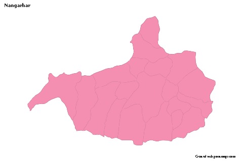 Contoh Peta untuk Nangarhar (merah jambu,garis besar)